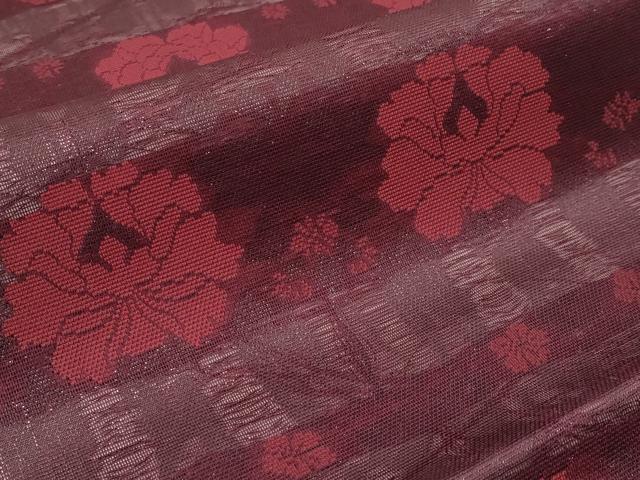 平和屋着物＊夏物 六通柄 本袋帯 横段花文 正絹 逸品 CABG3588tx