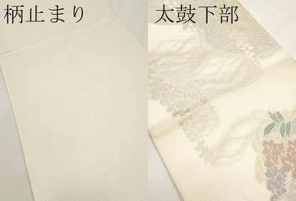 平和屋着物＊夏物 六通柄袋帯 藤花房 金銀糸 正絹 逸品 CABG3590tx
