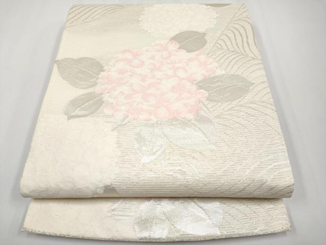 平和屋着物＊夏物 六通柄袋帯 紫陽花 銀糸 正絹 逸品 CABG3593tx