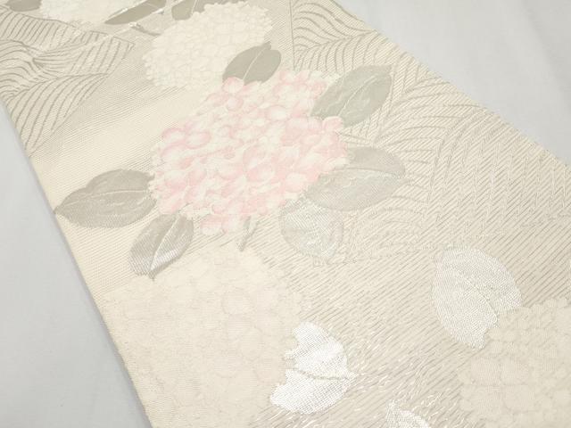 平和屋着物＊夏物 六通柄袋帯 紫陽花 銀糸 正絹 逸品 CABG3593tx