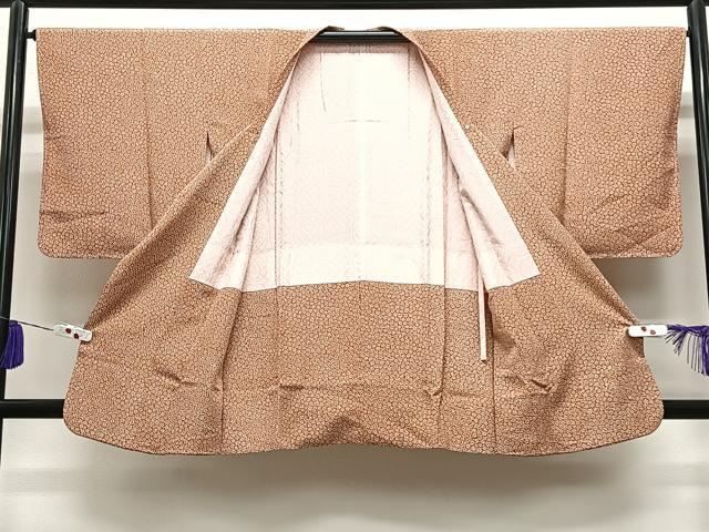 平和屋着物＃道行コート　舞桜文　正絹　逸品　未使用　CABG3601ua