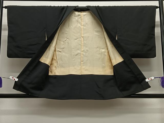 平和屋着物＃羽織　総刺繍　乱菊　黒地　正絹　逸品　CABG3604ua