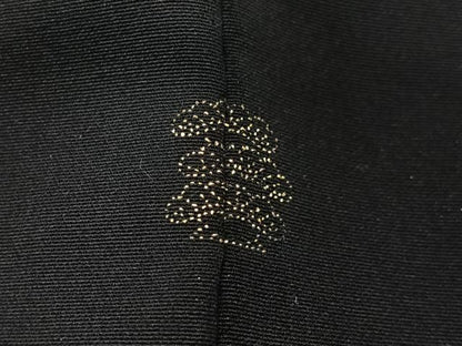 平和屋着物＃羽織　総刺繍　枝梅文　黒地　金糸　正絹　逸品　CABG3607ua