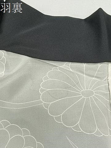 平和屋着物＃羽織　南天文　黒地　正絹　逸品　CABG3611ua
