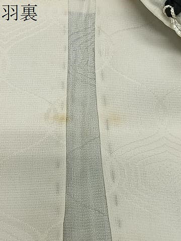 平和屋着物＃羽織　寿光織　枝梅文　黒地　金糸　正絹　逸品　CABG3615ua