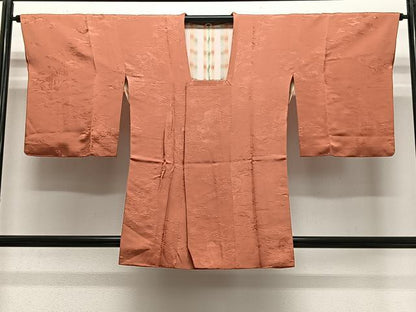 平和屋着物＃道行コート　霞亀甲地紋　黄丹色　正絹　逸品　CABG3618ua
