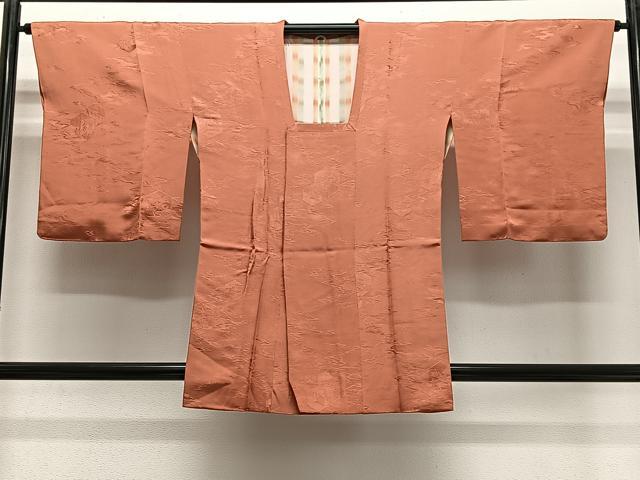 平和屋着物＃道行コート　霞亀甲地紋　黄丹色　正絹　逸品　CABG3618ua