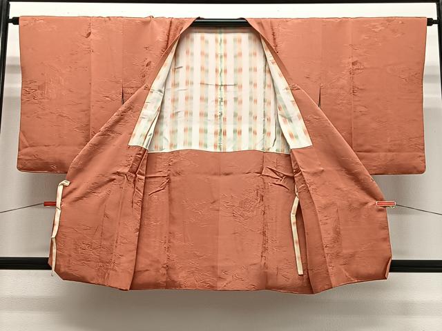 平和屋着物＃道行コート　霞亀甲地紋　黄丹色　正絹　逸品　CABG3618ua