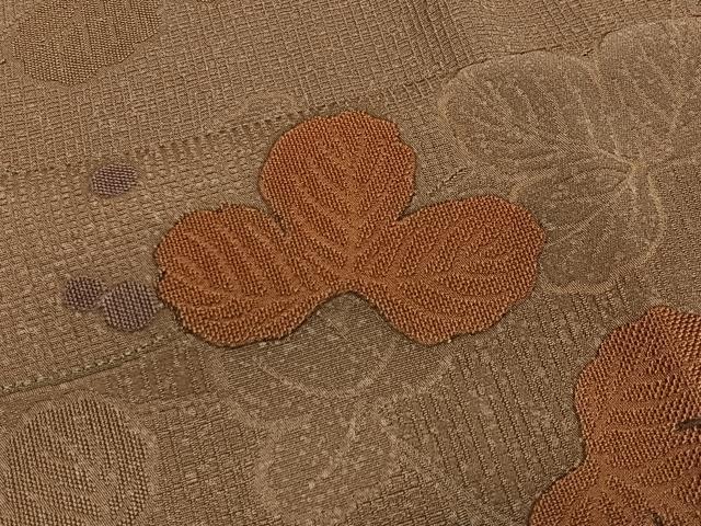平和屋着物＃道行コート　地紋起こし　葡萄蔦の葉文　正絹　逸品　CABG3620ua