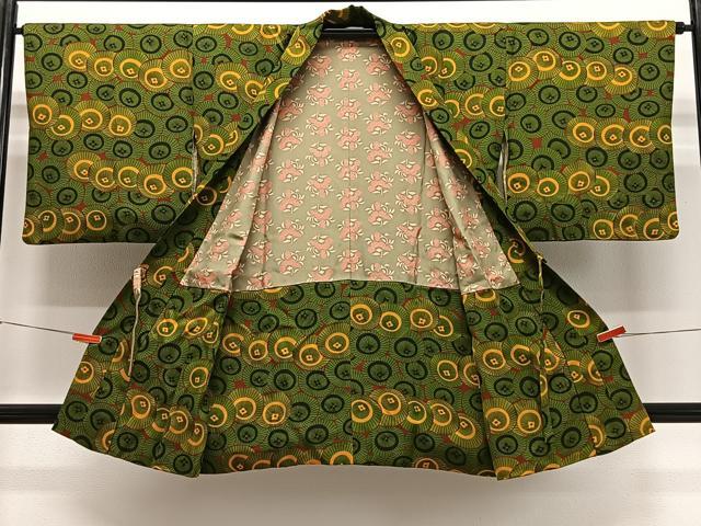 平和屋着物＃道中着　番傘　正絹　逸品　CABG3622ua