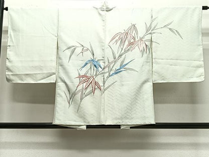 平和屋着物＃羽織　刺繍　笹竹文　正絹　逸品　未使用　CABG3627ua