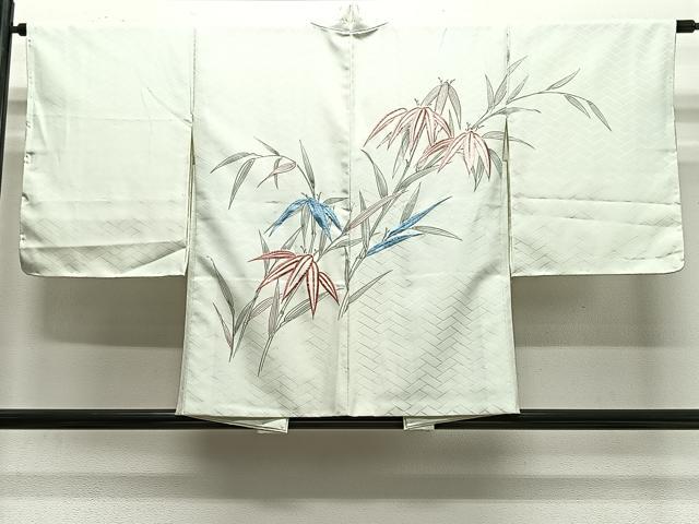 平和屋着物＃羽織　刺繍　笹竹文　正絹　逸品　未使用　CABG3627ua