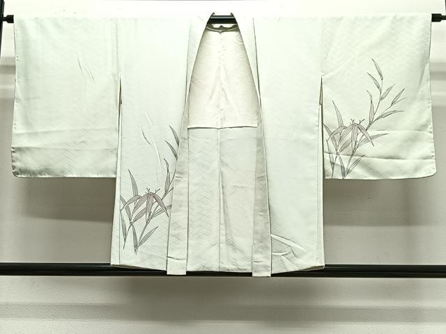 平和屋着物＃羽織　刺繍　笹竹文　正絹　逸品　未使用　CABG3627ua