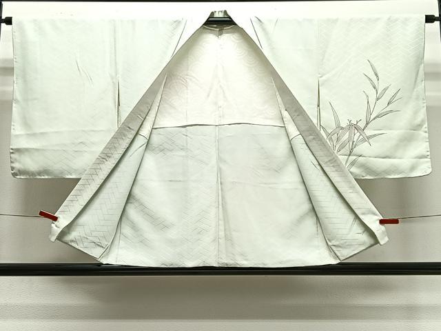 平和屋着物＃羽織　刺繍　笹竹文　正絹　逸品　未使用　CABG3627ua