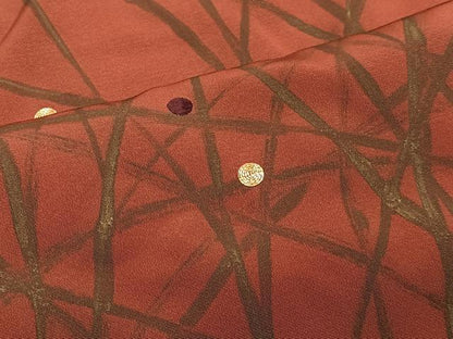 平和屋着物＃羽織　駒刺繍　芝草文　金彩　正絹　逸品　CABG3630ua