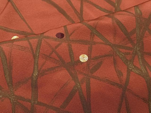平和屋着物＃羽織　駒刺繍　芝草文　金彩　正絹　逸品　CABG3630ua