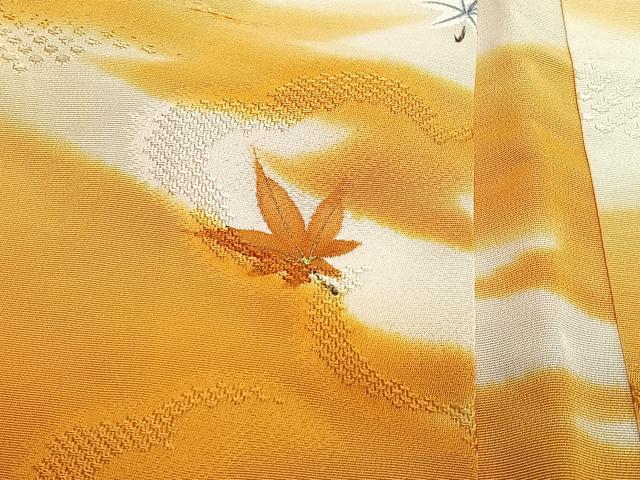 平和屋着物＃羽織　舞葉文　暈し染め　金彩　正絹　逸品　未使用　CABG3633ua