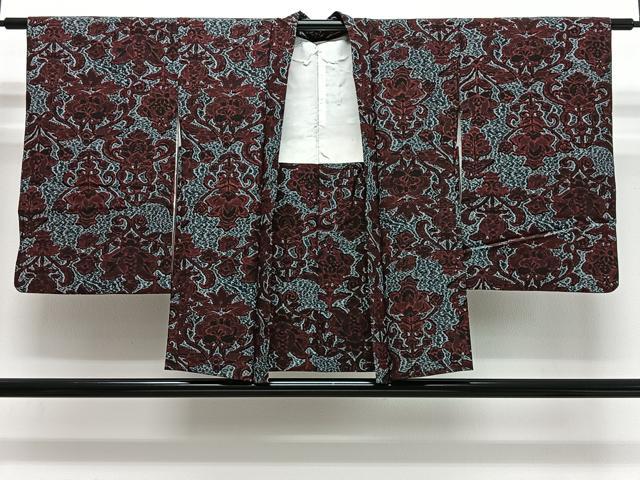 平和屋着物＃羽織　花唐草文　正絹　逸品　CABG3634ua