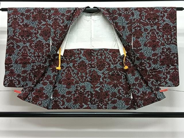 平和屋着物＃羽織　花唐草文　正絹　逸品　CABG3634ua