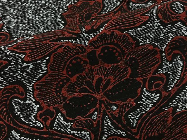 平和屋着物＃羽織　花唐草文　正絹　逸品　CABG3634ua