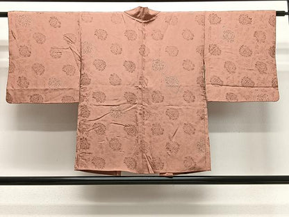 平和屋着物＃羽織　地紋起こし　草花文　正絹　逸品　CABG3636ua
