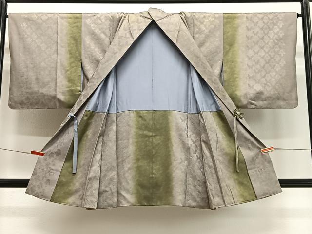 平和屋着物＃道中着　舞蝶地紋　暈し染め　正絹　逸品　CABG3639ua