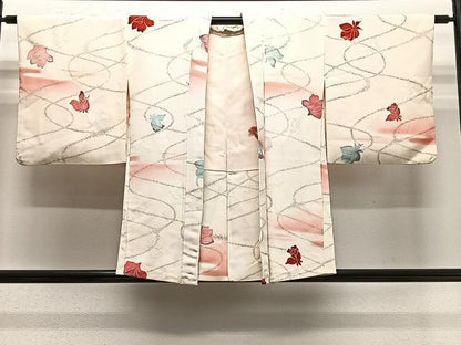 平和屋着物＃羽織　地紋起こし　舞花文　正絹　逸品　CABG3652ua