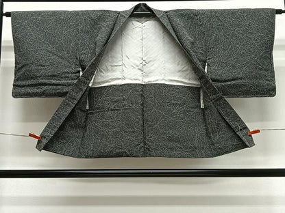 平和屋着物∞羽織　枝蕾　黒地　正絹　逸品　未使用　CABG3656ua