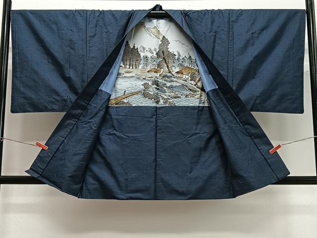 平和屋着物∞男性 羽織 お召地 100亀甲 総詰め 正絹 逸品 未使用