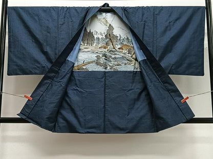平和屋着物∞男性　羽織　本場大島紬　100亀甲　総詰め　正絹　逸品　CABG3657ua