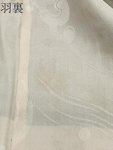 平和屋着物＃羽織　寿光織　枝葉文　黒地　銀糸　正絹　逸品　CABG3662ua