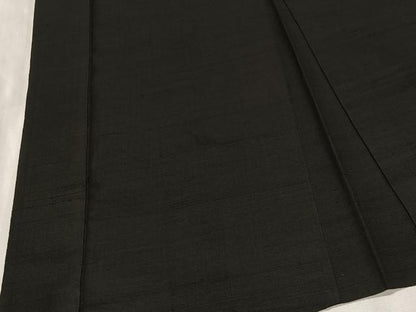 平和屋着物＃男性　長羽織　紬地　黒色　正絹　逸品　CABG3664ua