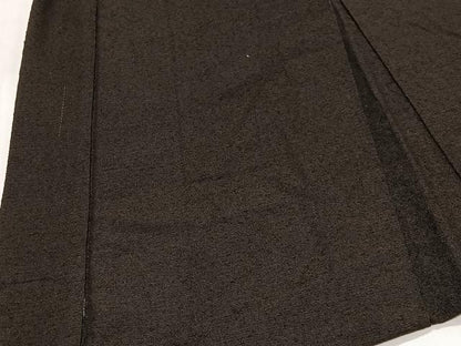 平和屋着物∞男性　羽織　紬地　憲法黒茶色　正絹　逸品　CABG3666ua