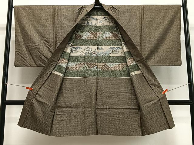 平和屋着物＃男性　長羽織　本場大島紬　絣文様　正絹　逸品　CABG3670ua