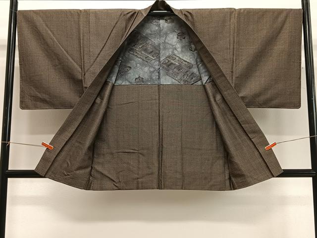 平和屋着物＃男性 羽織 本場大島紬 亀甲文様 正絹 逸品 CABG3672ua