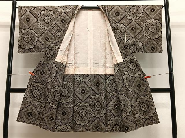 平和屋着物＃本場大島紬　龍郷絣　道行コート　正絹　逸品　CABG3675ua