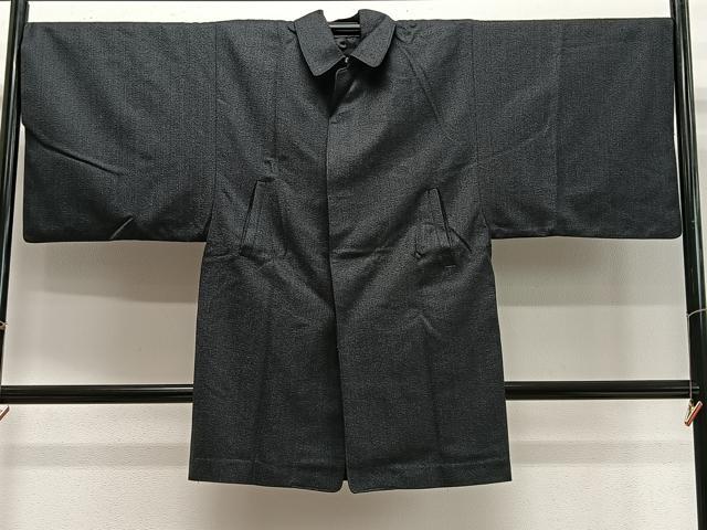 平和屋着物∞男性　和装コート　角袖　羊羹色　ロング丈　CABG3678ua