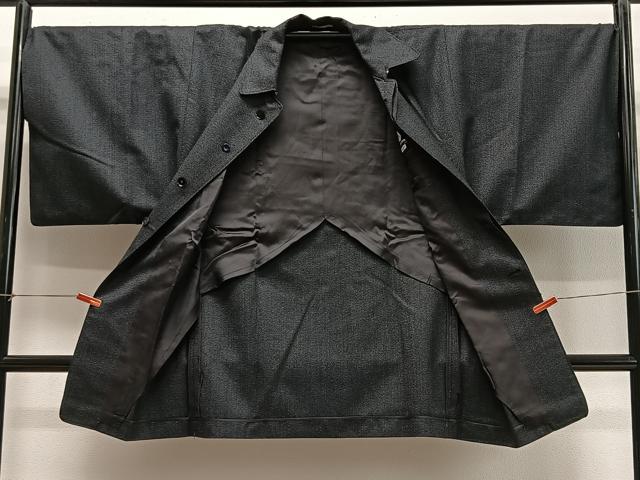 平和屋着物∞男性　和装コート　角袖　羊羹色　ロング丈　CABG3678ua