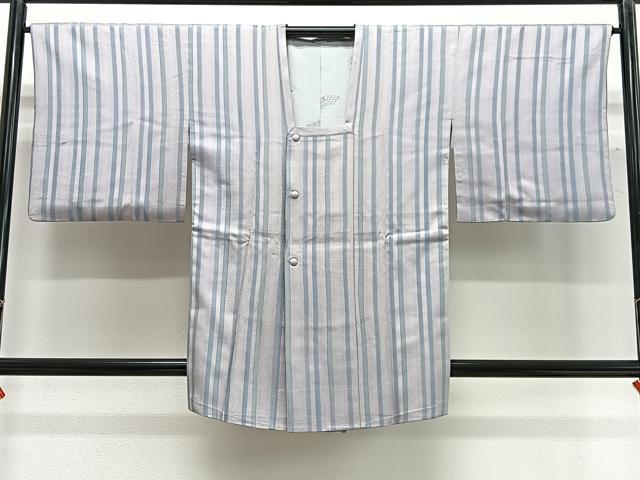 平和屋着物∞道行コート　縞　そごう百貨店扱い　正絹　逸品　CABG3679ua