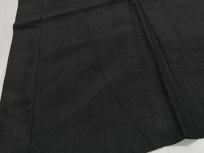 平和屋着物∞男性　長羽織　紬地　暗黒色　正絹　逸品　CABG3681ua