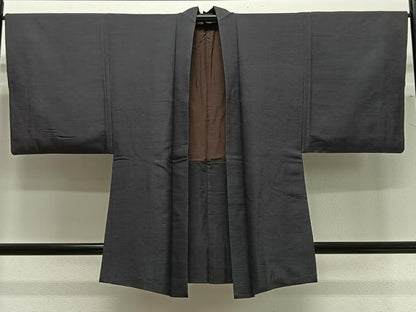 平和屋着物∞男性　羽織　紬地　檳榔子染色　正絹　逸品　CABG3684ua