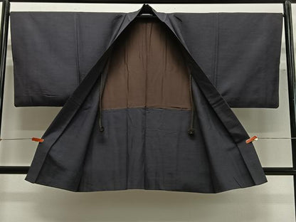 平和屋着物∞男性　羽織　紬地　檳榔子染色　正絹　逸品　CABG3684ua