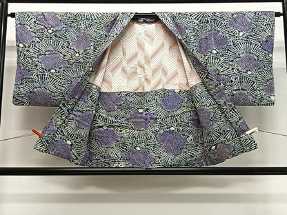 平和屋着物∞羽織　総絞り　流水松文　正絹　逸品　CABG3685ua