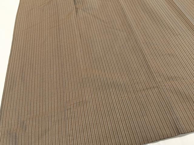 平和屋着物∞道中着　本場縞大島紬　京ごふく　宮下　縞　ロング丈　大島紬美幸謹製　証紙付き正絹　逸品　CABG3693ua