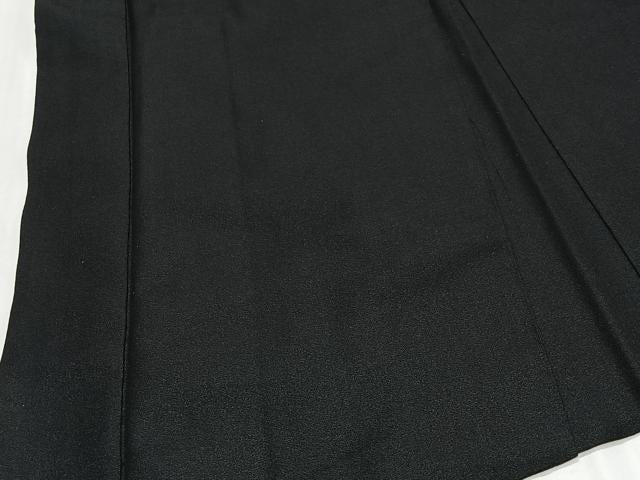 平和屋着物∞男性　羽織　お召地　暗黒色　正絹　逸品　CABG3695ua