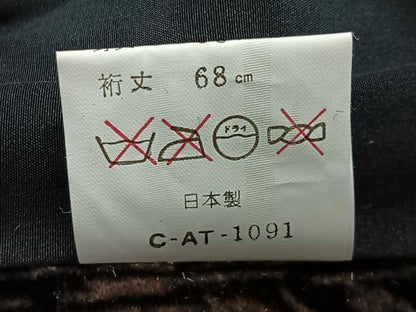 平和屋着物∞和装コート　ベロア　枝葉文　CABG3698ua