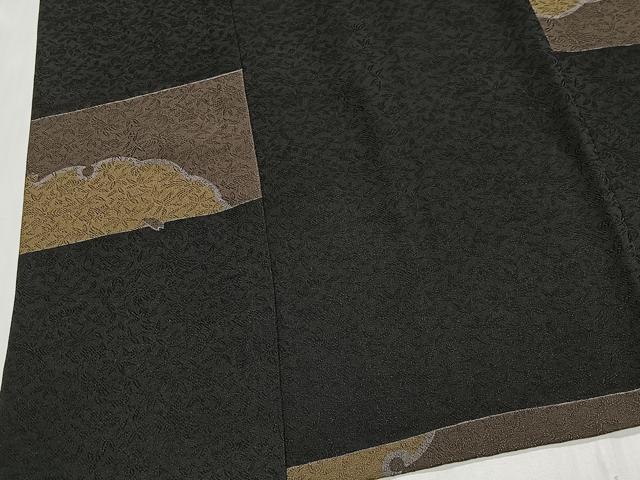 平和屋着物∞道中着　色紙雪wアモン　黒地　ロング丈　正絹　逸品　CABG3699ua