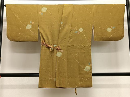 平和屋着物∞道中着　絞り　草花文　正絹　逸品　CABG3701ua
