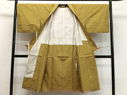 平和屋着物∞道中着　花織　幾何学文　正絹　逸品　CABG3702ua