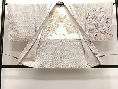 平和屋着物∞羽織　総絞り　草花文　正絹　逸品　未使用　CABG3704ua